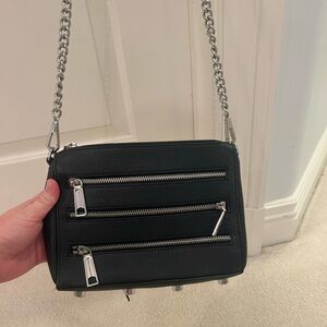 Rebecca Minkoff Black Leather Crossbody Bag w/ Chain Strap